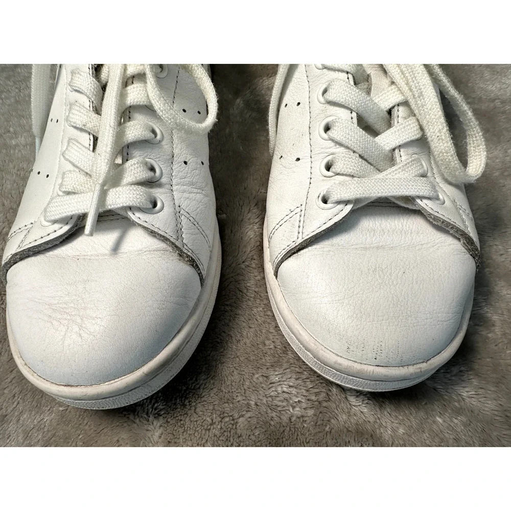 Adidas Stan Smith Sneakers Shoes Cloud White Gold Metallic Womens Size 8.5